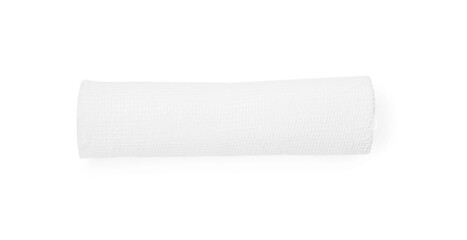 Medical bandage isolated on white, top view