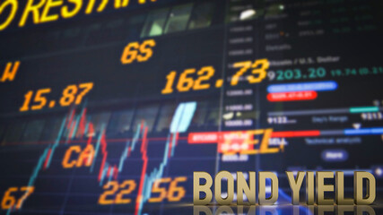 The  bond yield gold text for business concept 3d rendering