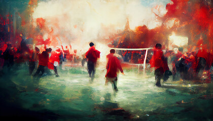 English Football Crowd Celebration