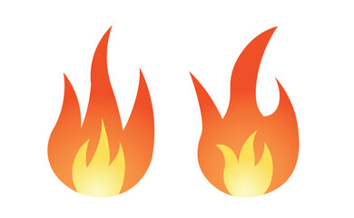 Fire flames isolated on white vector icon.