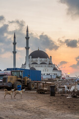 Construction site around the Turkish mosque in Djibouti, capital of Djibouti.