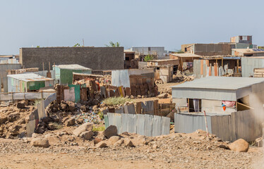 Impoverished suburbs of Djibouti, capital of Djibouti.
