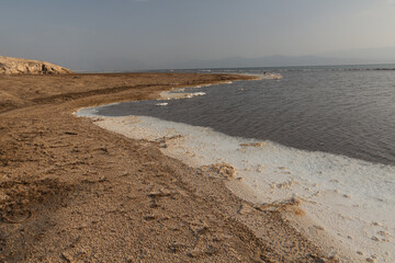 Coast of saline lake Assal in Djibouti