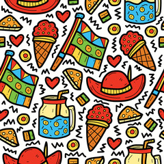Cartoon doodle pattern illustration design