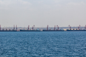 Ships in the port of Djibouti, capital of Djibouti.