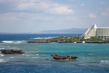 Beautiful ocean in Okinawa Island, Japan