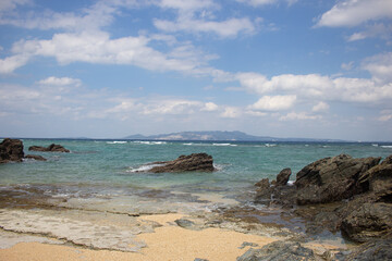 Fototapeta na wymiar Beautiful Summer view in Okinawa beach, Okinawa, Japan