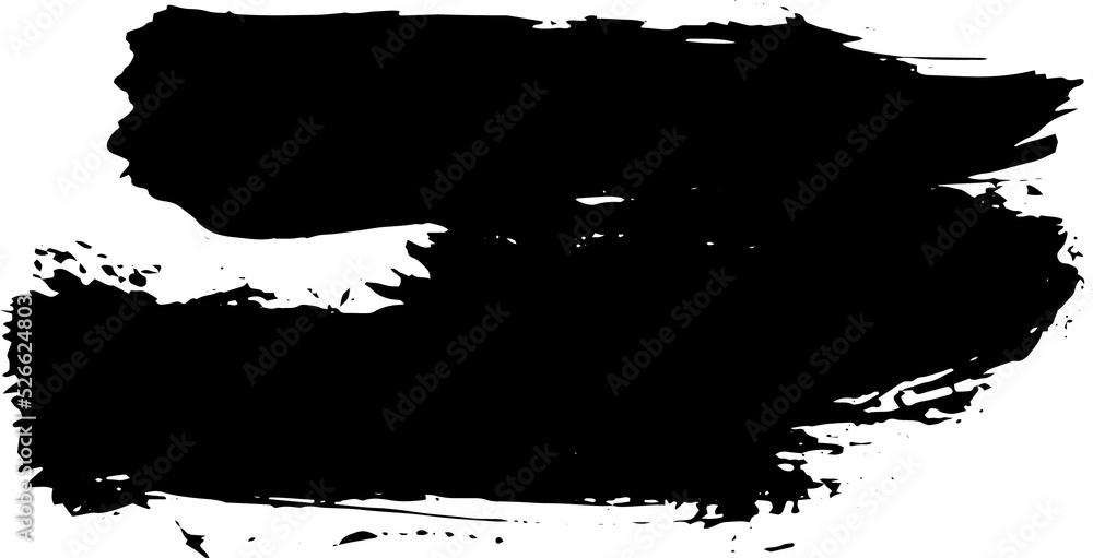 Poster rough abstract black ink brush stroke for design element