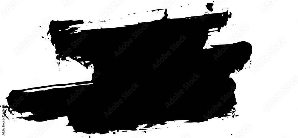 Poster rough abstract black ink brush stroke for design element
