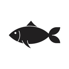 Fish icon black silhouette. Fisheries logo symbol. aquarium fish icon. isolated on white background