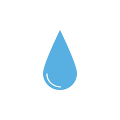 Blue water drop symbol isolated on white background. vector illustration