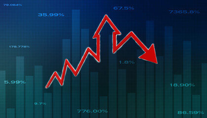 3d rendering business graph and documents. Stock market chart. Business graph background, Financial Background	