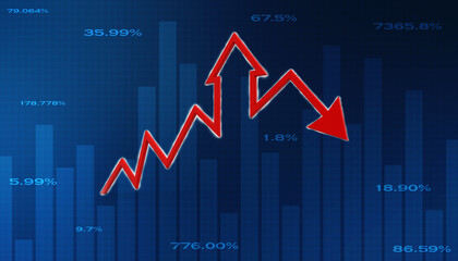 3d rendering business graph and documents. Stock market chart. Business graph background, Financial Background	