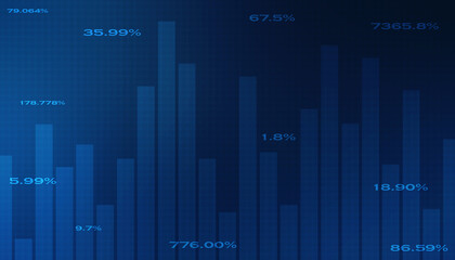 Business Growth graph on technology background, Futuristic raise arrow chart digital transformation abstract technology background. Big data and business growth currency stock and investment economy