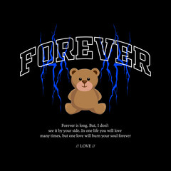 Teddy bear streetwear graphic design vector clothing brand