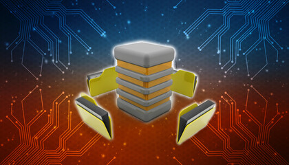 3d illustration of Data sharing concept