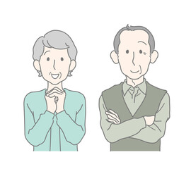 笑顔のシニア夫婦　喜ぶ　嬉しい　安心