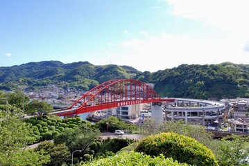広島県呉市音戸の瀬戸の夏の空