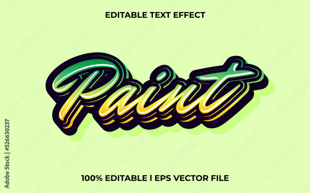 Poster paint 3d text effect with gravity theme. stylish text lettering typography font style