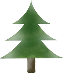 Pine tree watercolor paint