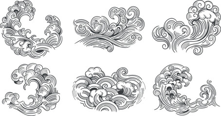 Storm waves sketches
