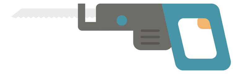 Illustration of Saber Saw in Flat Design