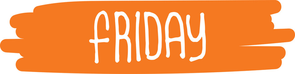 Friday, cute day text lettering for weekly planners