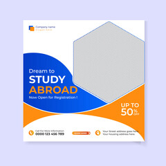 Study abroad social media post design template