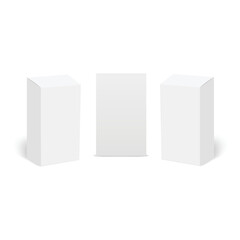 White blank cardboard package boxes mockup. Vector illustration