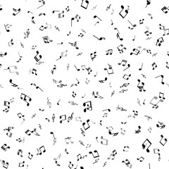 Fototapeta na wymiar Seamless pattern with falling music notes. Vector