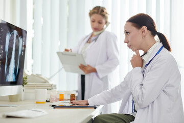 Fototapeta premium Researcher Checking X-ray Image