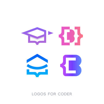 these logos are curly bracket logos combined with house, letter B, etc. for digital companies especially coders. The style of these logos is simple, minimalist, modern, abstract.