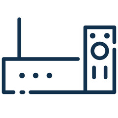 set top box icon in dashed outline style