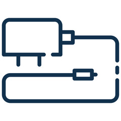 Charger adapter icon in dashed outline style