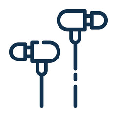 Earphone icon in dashed outline style