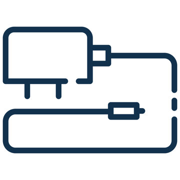 recommend clip art: Charger adapter icon in dashed outline style