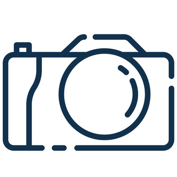 recommend clip art: Camera icon in dashed outline style