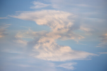 The sky with clouds in the morning, evening.