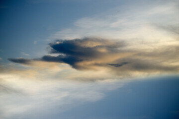 The sky with clouds in the morning, evening.