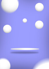 empty shelf with spotlights bubbles