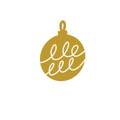 Golden Christmas Ball Ornament 