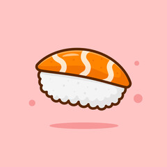 Sushi Cartoon Vector Illustration. Good Used for Sticker, Logo, Icon, Clipart, Etc - EPS 10 Vector