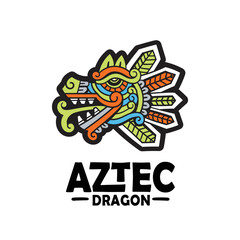 quetzalcoatl head mexican god aztec graphic - obrazy, fototapety, plakaty