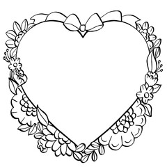 flower floral frame decorative ornament line art illustration