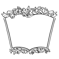 flower floral frame decorative ornament line art illustration