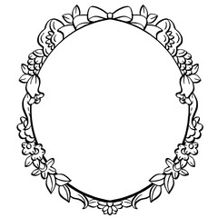 flower floral frame decorative ornament line art illustration