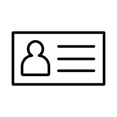 ID Card icon design, basic ui ux interface design element in simple thin line.