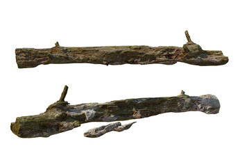 Logs decorate the garden on a transparent background
