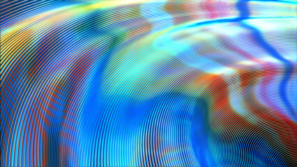 Colorful rainbow metal lines - high tech digital background - abstract 3D illustration