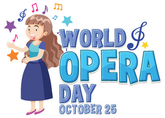 World Opera Day Banner Concept Vector